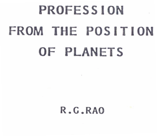 Profession from the Positions of Planets