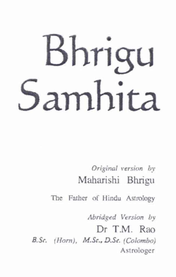 Bhrigu Samhita